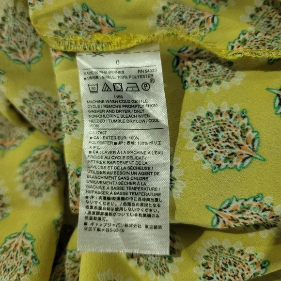 Banana Republic Women's Yellow Floral Paisley Lace Up Aline Dress Short Sz 0 - Picture 9 of 16